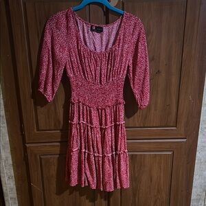 Elegant Red Floral Dress